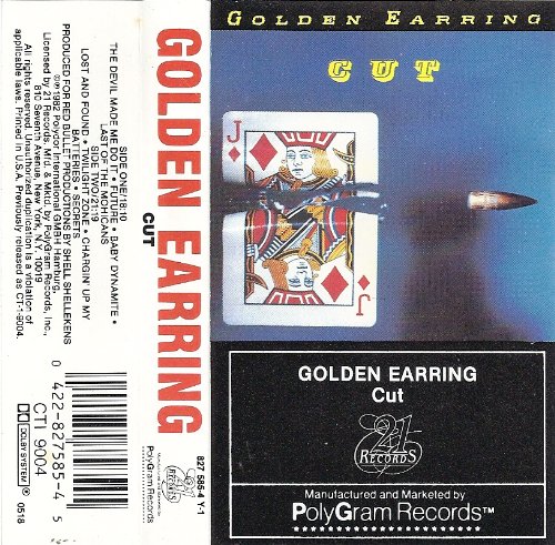 Golden Earring Cut USA cassette CTI-9004 box inlay front 1982